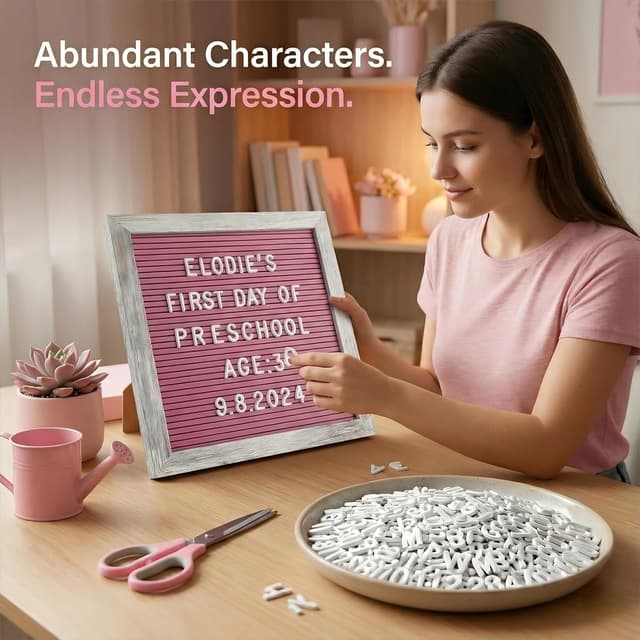 Thumbnail 3 de Rustic Pink Letter Board 25x25cm