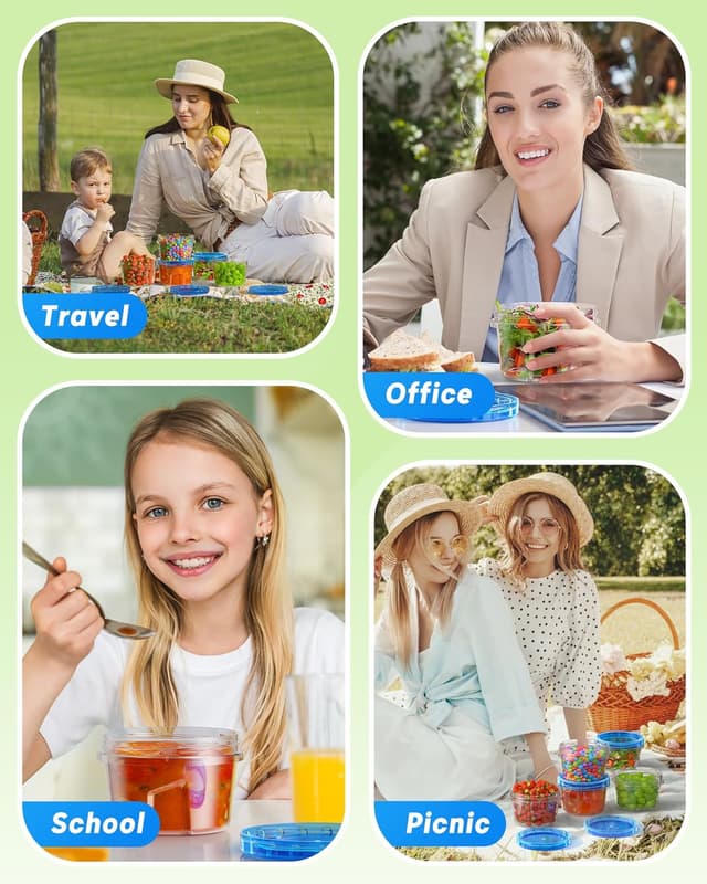 Thumbnail 6 de BiuLeon 6-Pack 17oz Freezer Storage Containers with Twist-Top Lids (BPA-Free, Microwave & Dishwasher Safe)