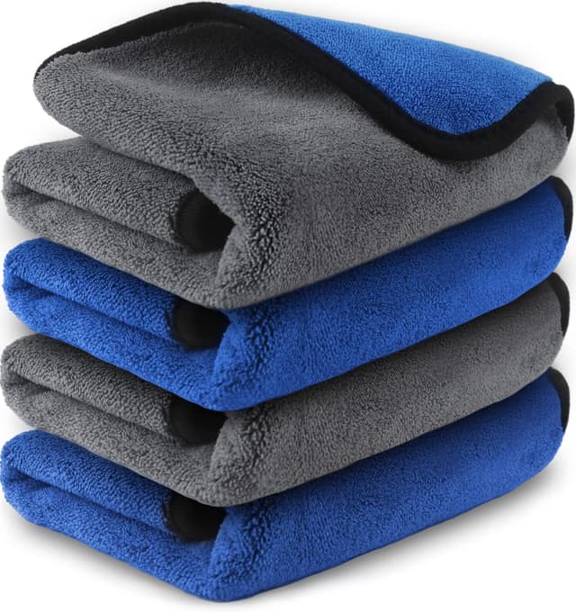 Detalle de Airlab 4X Microfibre Car Cleaning Cloths (800 GSM) – Scratch-free, lint-free drying & polishing towels, 40x40 cm
