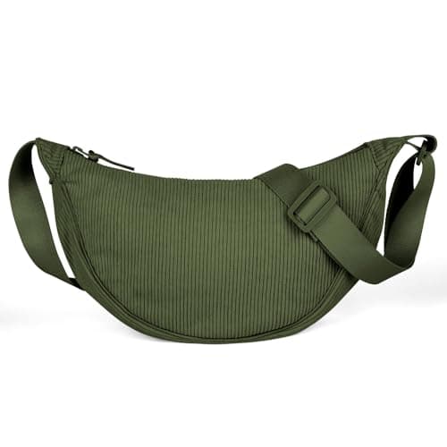 Detalle de Aucuu bolso bandolera para mujer media luna impermeable en verde