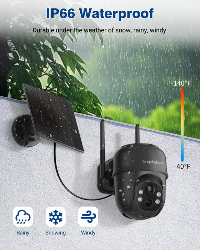 Thumbnail 4 de Septekon 2K Solar 360° PTZ Camera