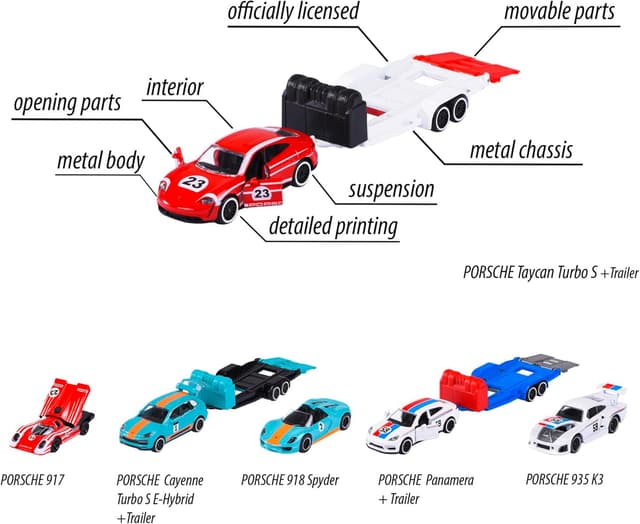 Detalle de Majorette Porsche Motorsport Race Trailer scala 1:64 212053112