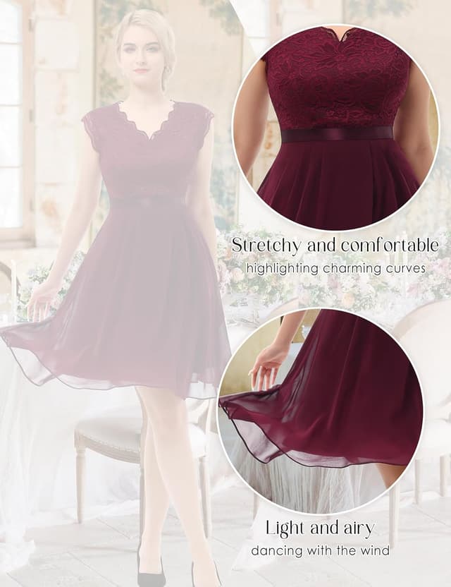 Thumbnail 4 de Robe de demoiselle d'honneur en dentelle courte