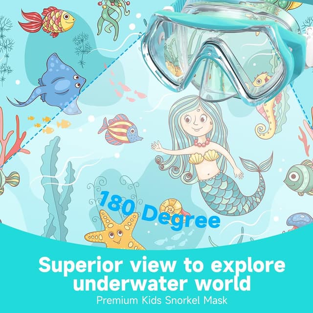 Detalle 1 de Findway Kinder-Taucherbrille für Schnorchel 180°