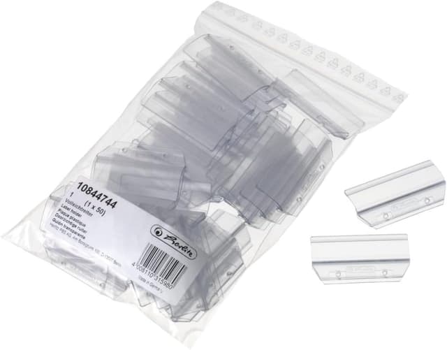 Detalle 2 de Herlitz Voll-Sichtreiter für Hängeregistratur, transparent, 6 cm breit (50 Stück)