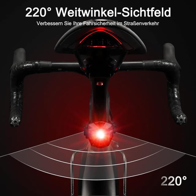 Detalle 2 de Tavaler Fahrrad-Rücklicht mit USB-C Akku, StVZO-zugelassen (K1496) und IPX4