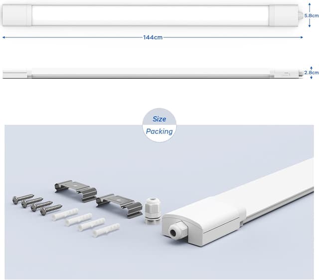 Detalle 2 de Amdelne LED Batten Light 4ft 120cm