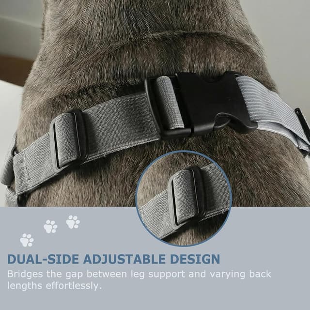 Detalle 2 de Hisprout Pet Dog Front Leg Knee Pads & Recovery Sleeve (L) – Grey with Footprints, 2 Pack