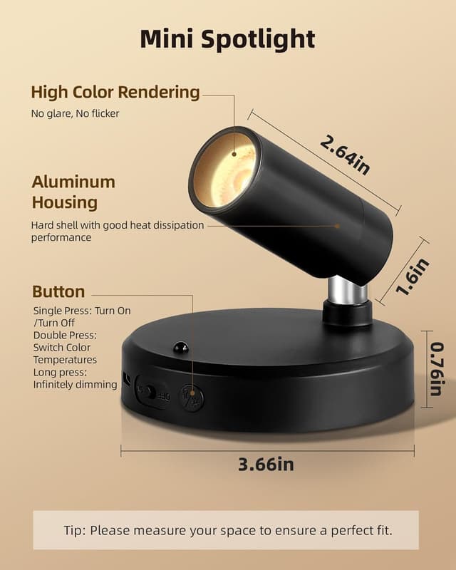 Thumbnail 5 de EZVALO Spotlights Indoor 5500mAh Rechargeable