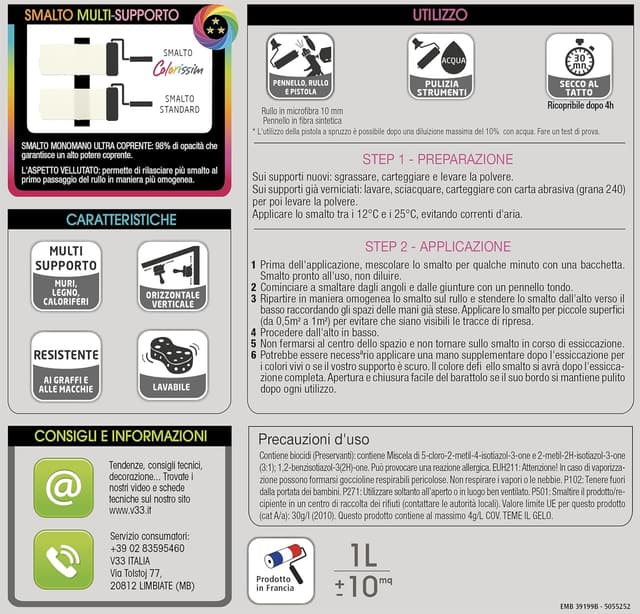 Thumbnail 1 de V33 Smalto Multisupporto Colorissim Marrone 0,5 L