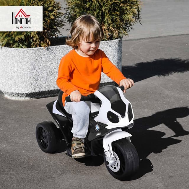Detalle de HOMCOM Moto électrique pour enfants sous licence BMW S1000 RR 3 roues 6V (noir)