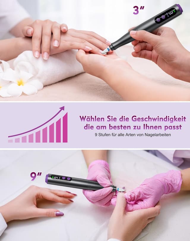 Detalle de Elektrische Nagelfräser 1.000 bis 20.000 U/min
