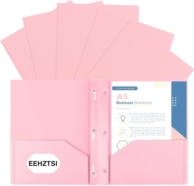Detalle de EEHZTSI 60-Pack 2-Pocket 3-Prong Folders 9.4x11.6"