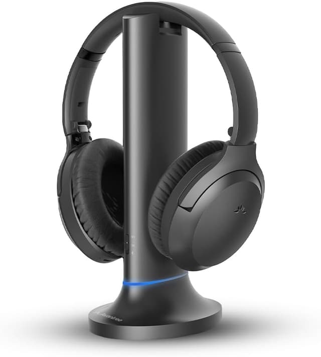 Detalle de Avantree Opera Plus – kabellose TV-Kopfhörer mit Lautstärkeverstärkung und optischem Soundbar-Durchgang