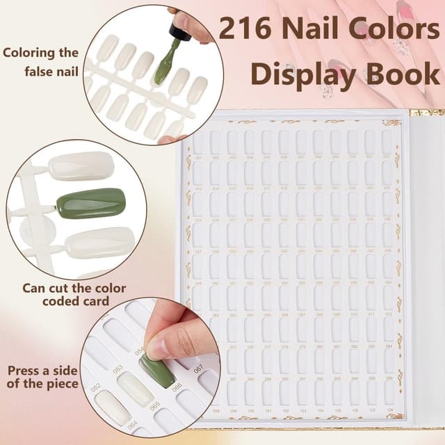 Detalle 2 de BENECREAT 216 Colours Gold Nail Display Chart 💅