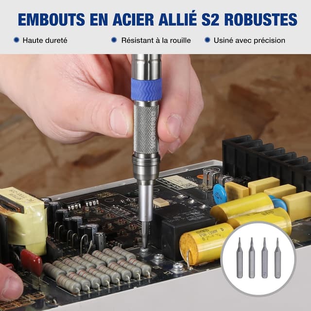 Detalle 2 de WORKPRO Kit de tournevis de précision 26 pièces avec embouts magnétiques