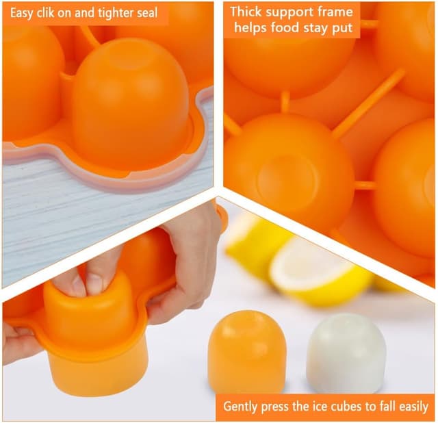 Detalle 2 de Aolso contenitore per alimenti in silicone con coperchio e 9 scomparti (arancione)