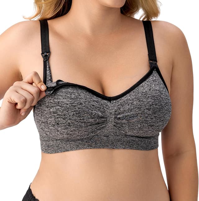 Detalle de HBselect 3 Pack Women’s Wireless Seamless Nursing & Maternity Bra with Removable Pads and Extenders