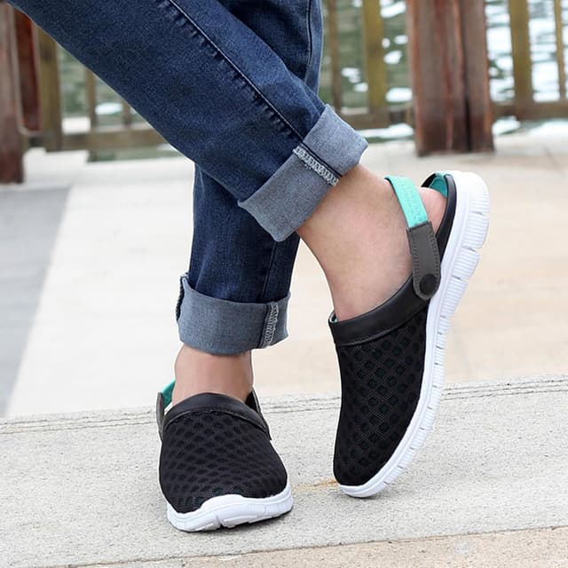 Detalle de SAGUARO Sommer Clogs & Badeschlappen aus Mesh – rutschfeste Pantolette, Gr. 36–48