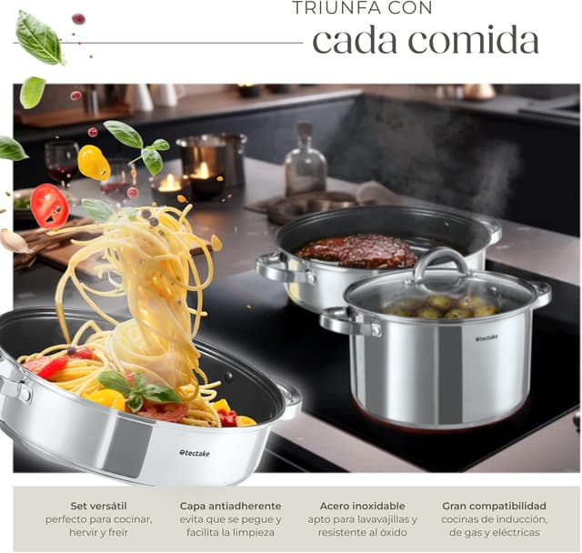 Thumbnail 4 de tectake Batería de Cocina 15 piezas Antiadherente