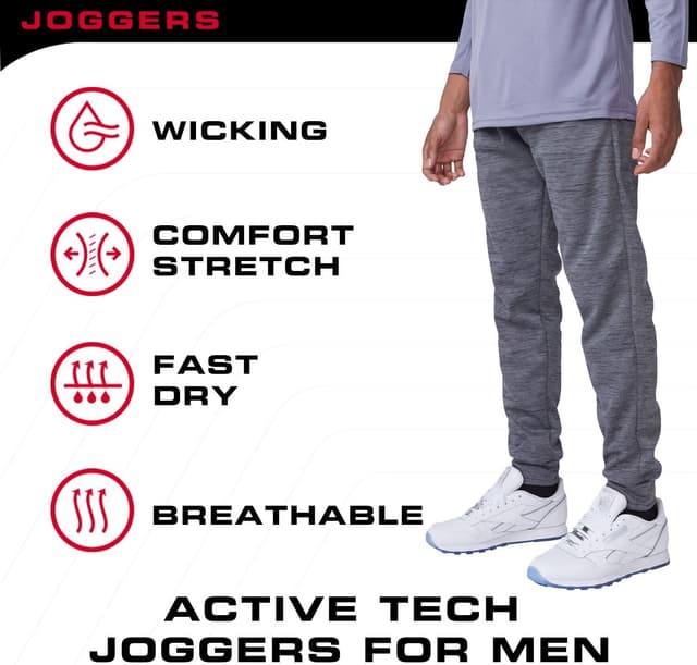 Detalle 2 de Ultra Performance 3-Pack Men’s Joggers with Pockets (Lightweight Athletic Sweatpants), Small–3X