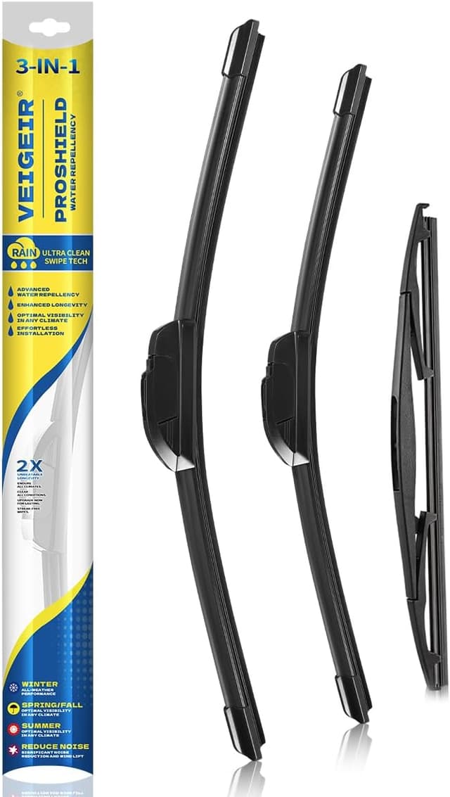 Detalle de 3-Pack Windshield Wiper Blades for Mitsubishi Outlander (2014-2020) – Front/Rear Replacement Set (26" 18" 12")