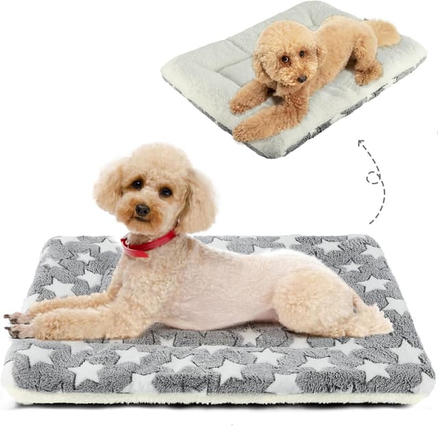 Detalle de Mora Pets Dog Bed Mat Small (Washable Reversible Crate Mattress) for 24 inch cages, Grey, 60 x 46cm