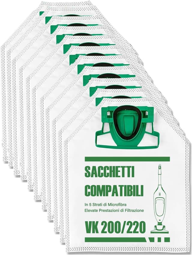 Detalle de 12 sacchetti compatibili per aspirapolvere Folletto VK200–VK220S