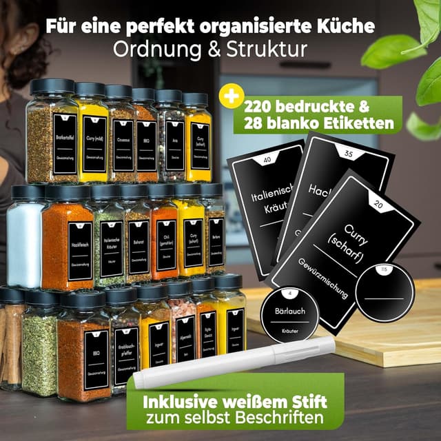 Thumbnail 2 de CLIDOR Gewürzetiketten 248 Stk Rund & Eckig