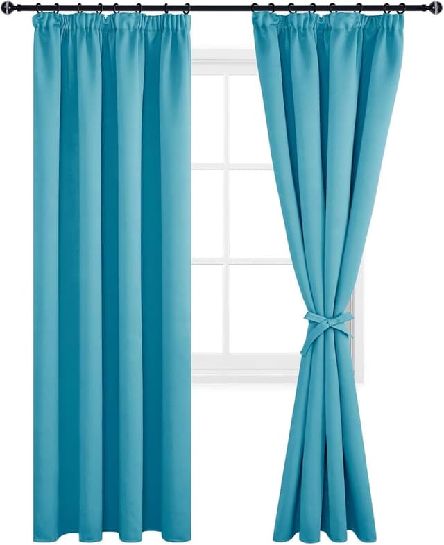 Imagen de DWCN Verdunkelungsvorhang 228x167 cm Türkis 2er Set en OfertitasTOP