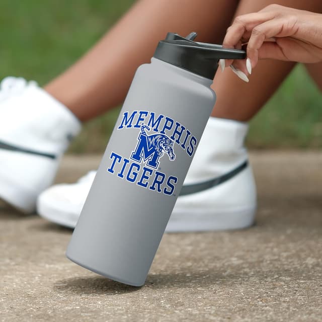 Thumbnail 1 de Logo Brands NCAA Memphis Tigers 34 oz Double-Wall Stainless Steel Quencher Bottle