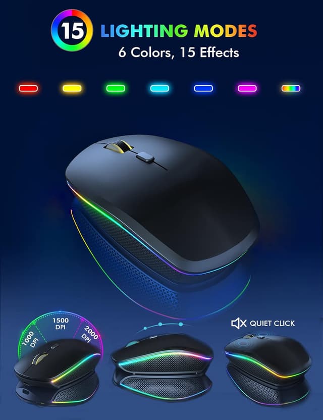 Thumbnail 4 de Trueque Wireless Keyboard and Mouse Combo full-size RGB Backlit