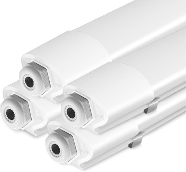Detalle de Peasur LED Feuchtraumleuchte 120 cm (4er-Set) IP65 mit 3000K/4000K/6500K, 36 W & 3.960 lm