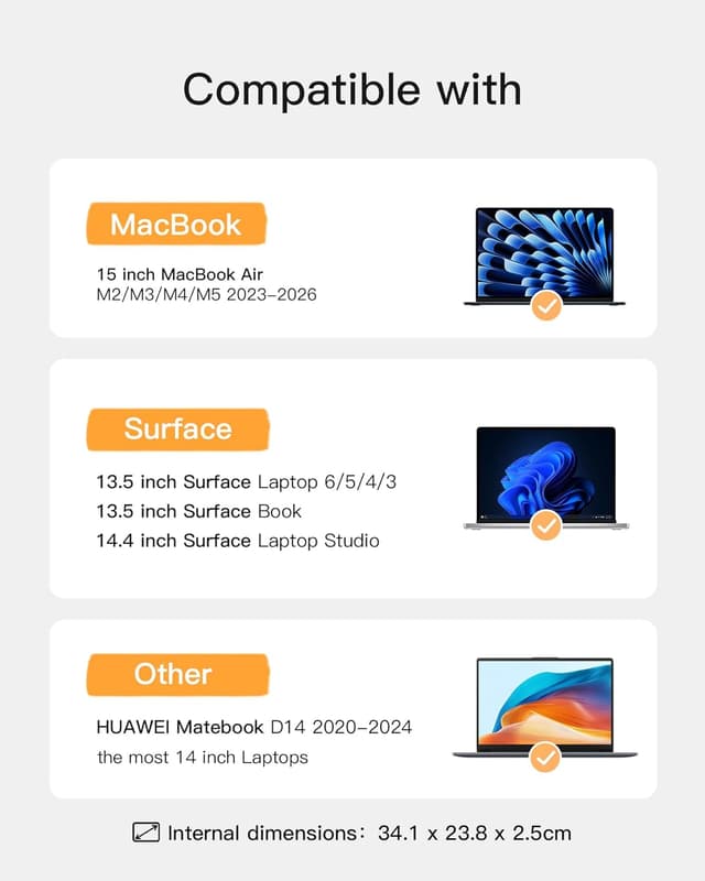 Detalle 2 de Inateck 14 inch Laptop Case Sleeve with accessory bag (internal size 34 x 24 x 2.5 cm)