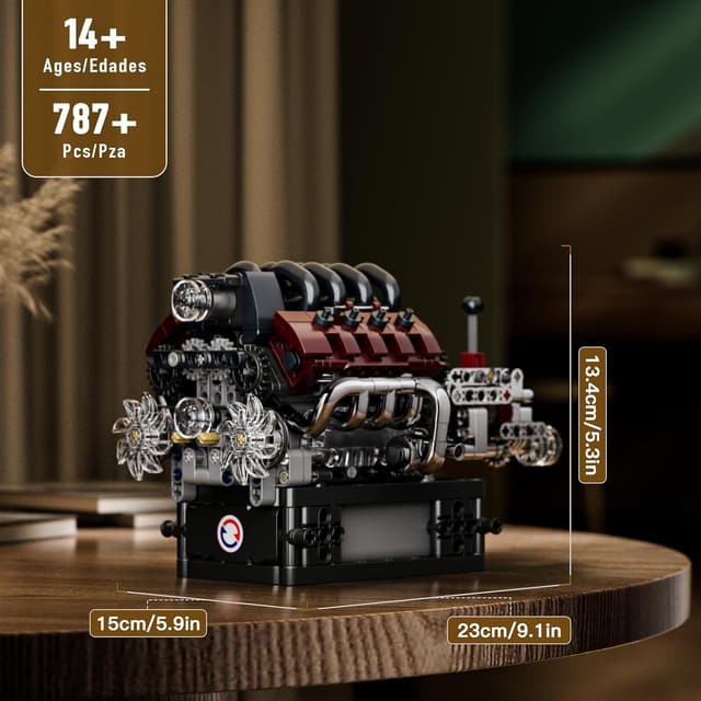 Detalle 2 de V8 Motor Bausatz 10227 von Mould King