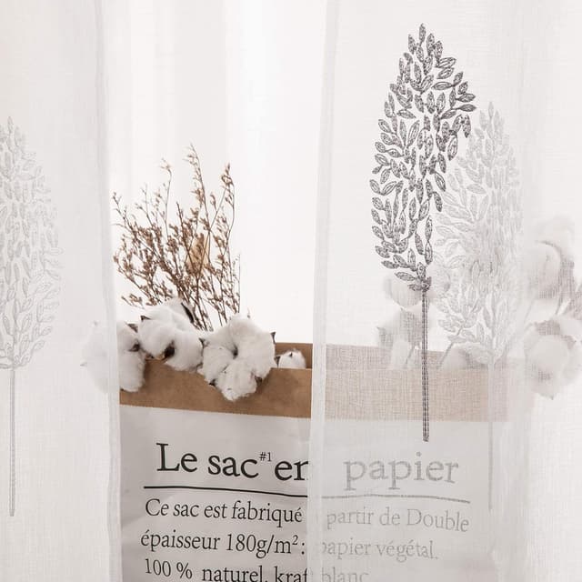 Thumbnail 2 de MIULEE Cortinas Modernas con Bordado de Hojas 🌿 2 Piezas