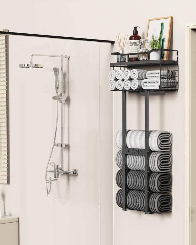 Thumbnail 4 de Aetyord 31-inch wall towel rack with shelf