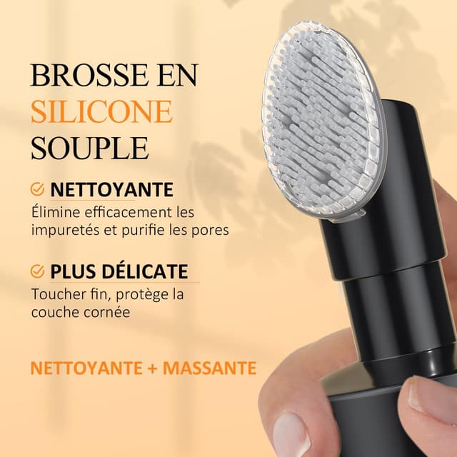 Detalle de Mousse nettoyante visage vitamine C & curcuma avec brosse en silicone
