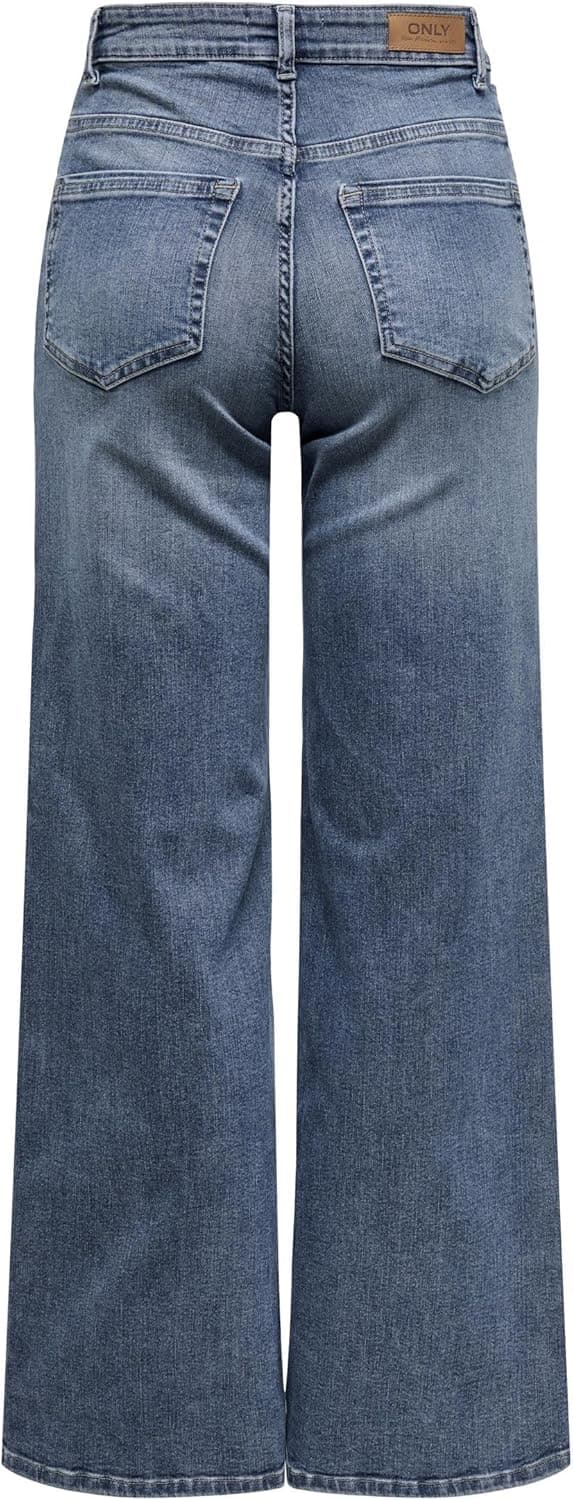 Detalle de ONLY Damen Jeans mit weitem Bein ONLMADISON – hohe Taille im Wide-Leg-Fit