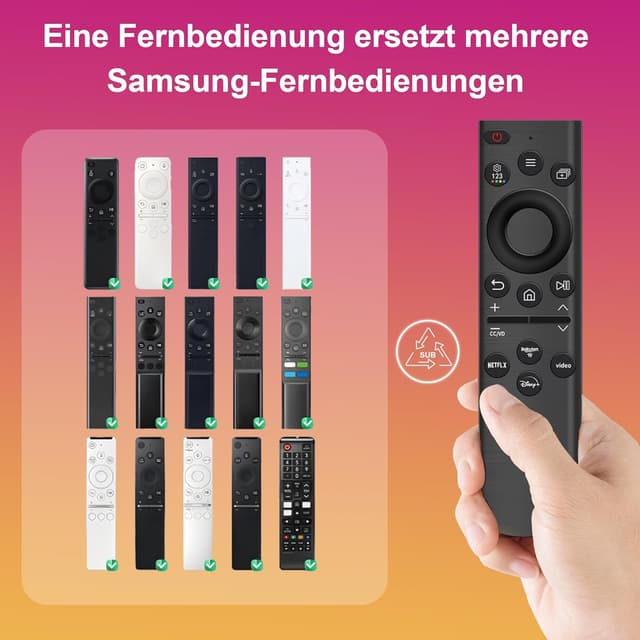 Detalle de ZYK universal IR remote replacement for Samsung Smart TVs with 4 shortcut buttons