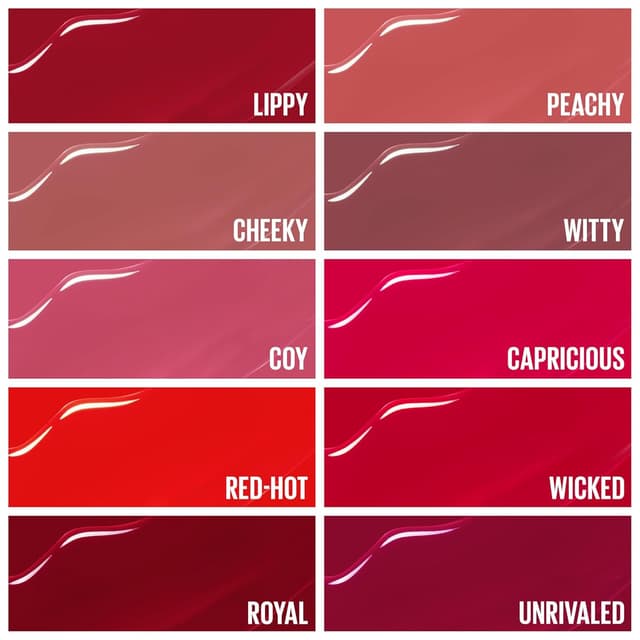 Detalle 2 de Maybelline New York Super Stay Vinyl Ink Flüssiger Lippenstift – Vinyl-Finish, 16H Halt & Glanz, Nuance 40 Witty (4,2 ml)