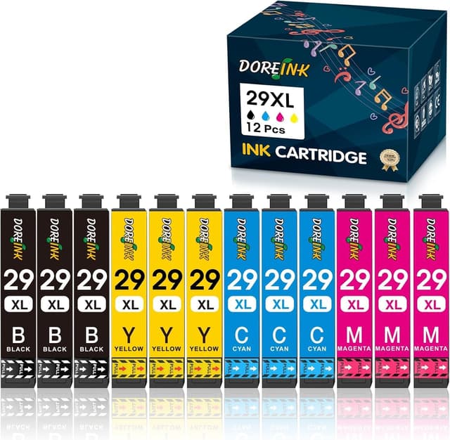 Detalle de DOREINK 12er Value Pack 29XL Druckerpatronen kompatibel für Epson Expression Home (29XL Multipack)