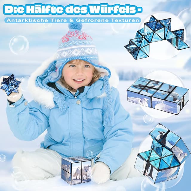 Thumbnail 2 de Euclidean Cube Sternenwürfel Unendlichkeitswürfel „Zappelphilipp“ – Polar-Tiere Puzzle-Würfel ab 3 Jahren