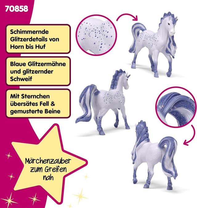 Detalle de schleich BAYALA Cosmos Einhorn Hengst 70858 – detailgetreue Sammelfigur (ab 5 Jahren)