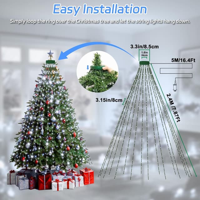 Detalle 2 de Dalugo Christmas tree lights 480 LEDs 2.4m