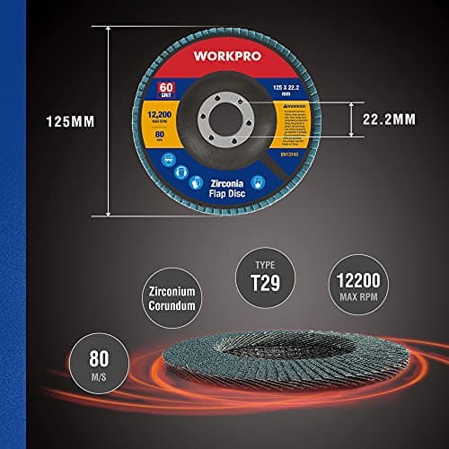 Thumbnail 3 de WORKPRO Disques abrasifs 125 mm grain 60 ⚙