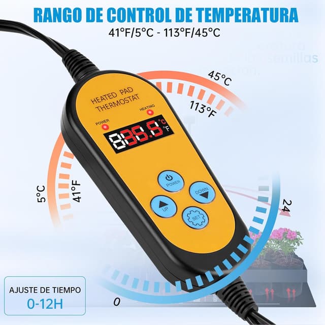 Thumbnail 5 de WADEO Estera Calefactora Ajustable 🌱 Calor para Plantas y Germinación