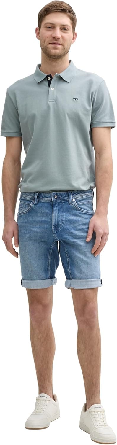 Detalle 2 de TOM TAILOR Bermuda Jeans Shorts da uomo in stile quattro tasche