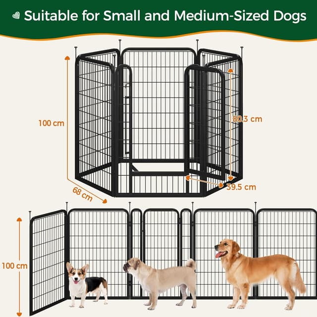 Thumbnail 5 de Yaheetech Dog Pen 100cm 6-panel playpen for dogs