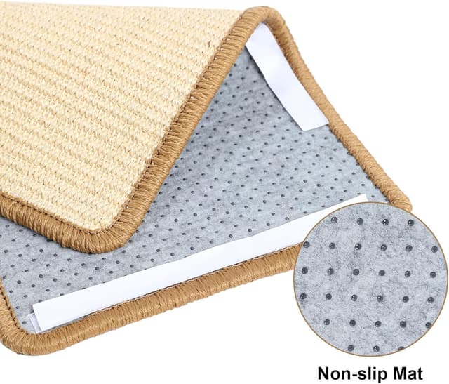 Detalle de FUKUMARU Cat Scratcher Mat (30 x 50 cm) Natural Sisal Beige – horizontal floor scratching pad